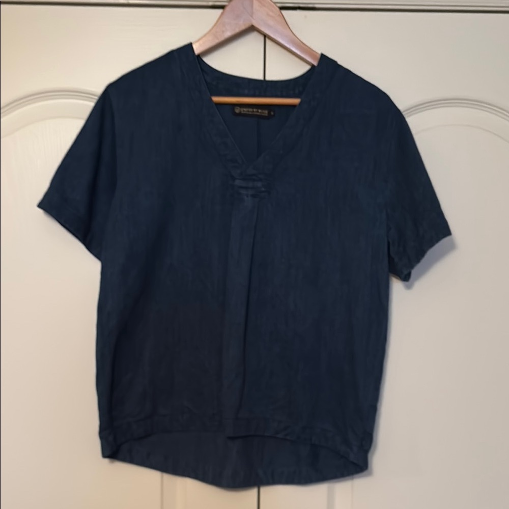 United By Blue Dark Blue V-Neck Short Sleeve Top